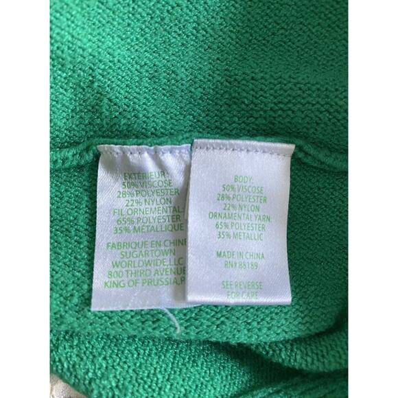 Lilly Pulitzer Sevie Relaxed Fit V-neck Green Sweater Sz M - Picture 9 of 10